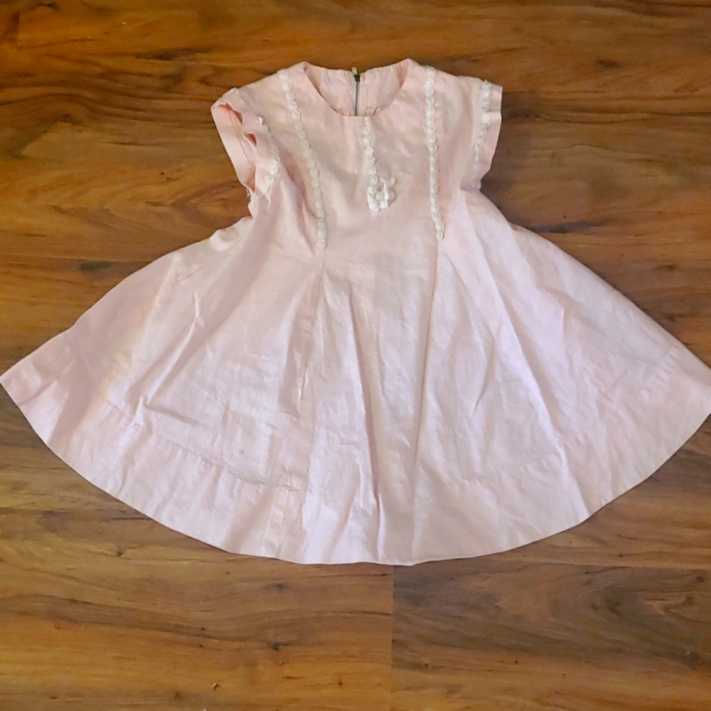 1940 1950 vintage dress baby pink fitted